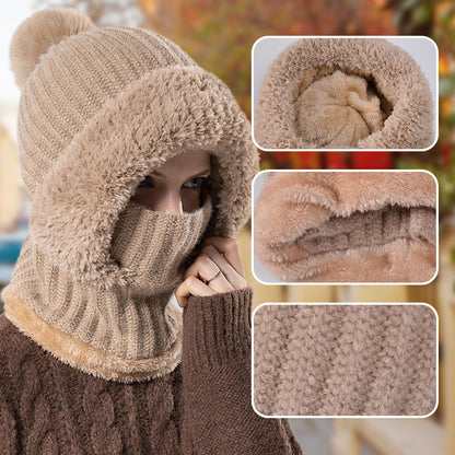 🔥Heißer Winterschlussverkauf 49% Rabatt🔥Damen Winter Einteilig Gestrickte Mütze Schal Maske